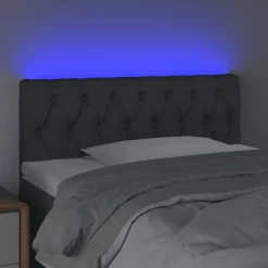 Tete de lit a LED Gris fonce 90x7x78/88 cm Tissu