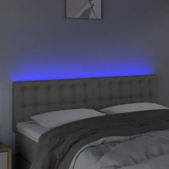 Tete de lit a LED Gris 144x5x78/88 cm Similicuir