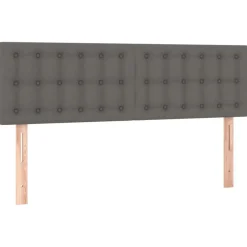 Tete de lit a LED Gris 144x5x78/88 cm Similicuir