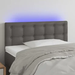 Tete de lit a LED Gris 100x5x78/88 cm Similicuir