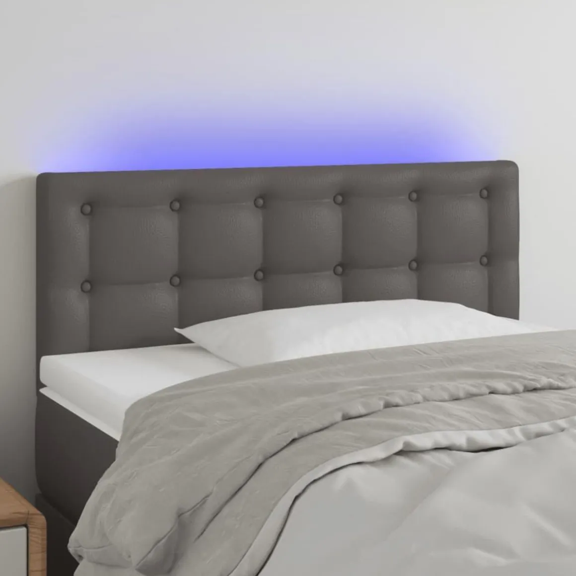 Tete de lit a LED Gris 100x5x78/88 cm Similicuir