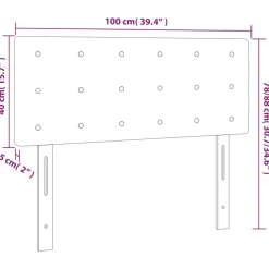 Tete de lit a LED Gris 100x5x78/88 cm Similicuir