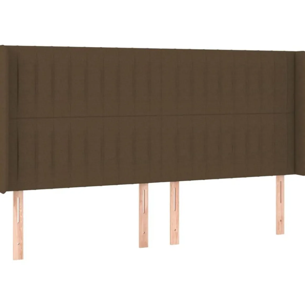 Tete de lit a LED Marron fonce 203x16x118/128 cm Tissu