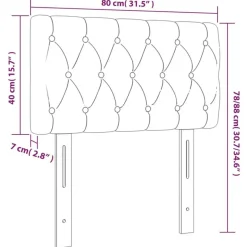 Tete de lit a LED Marron fonce 80x7x78/88 cm Tissu