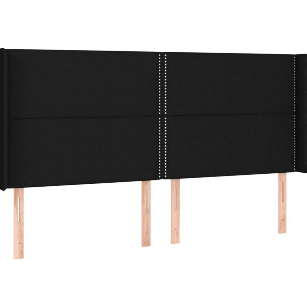 Tete de lit a LED Noir 163x16x118/128 cm Tissu