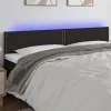 Tete de lit a LED Noir 180x5x78/88 cm Tissu