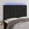 Tete de lit a LED Noir 144x5x118/128 cm Velours