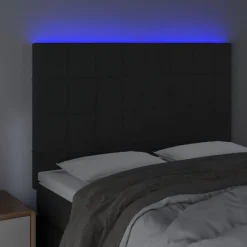 Tete de lit a LED Noir 144x5x118/128 cm Velours