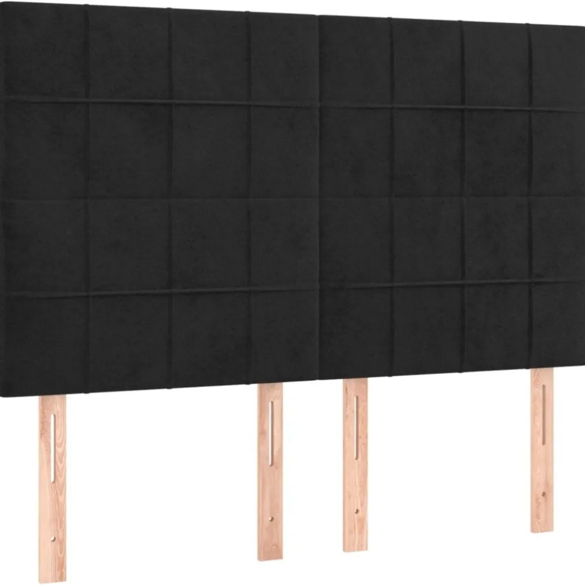 Tete de lit a LED Noir 144x5x118/128 cm Velours