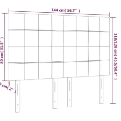 Tete de lit a LED Noir 144x5x118/128 cm Velours