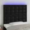 Tete de lit a LED Noir 90x5x118/128 cm Similicuir
