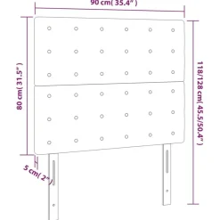 Tete de lit a LED Noir 90x5x118/128 cm Similicuir