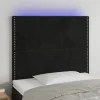 Tete de lit a LED Noir 90x5x118/128 cm Velours