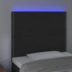 Tete de lit a LED Noir 90x5x118/128 cm Velours