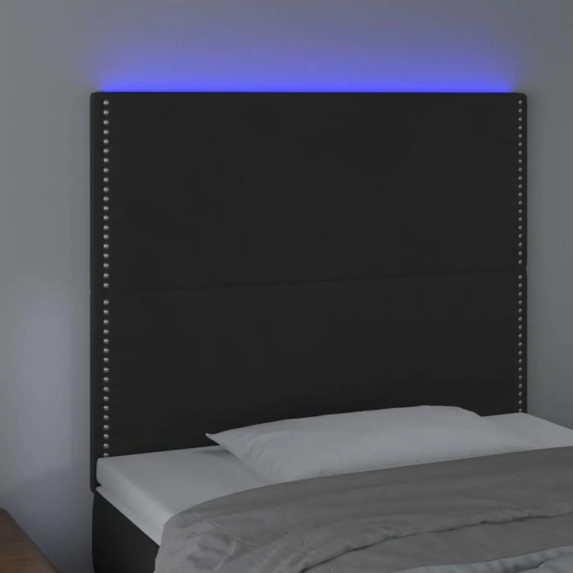 Tete de lit a LED Noir 90x5x118/128 cm Velours