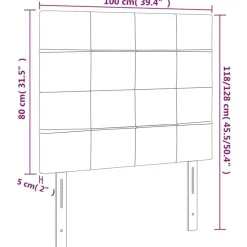 Tete de lit a LED Noir 100x5x118/128 cm Velours