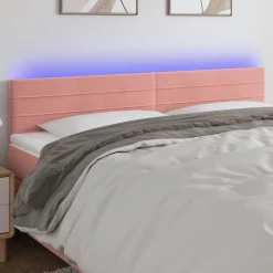 Tete de lit a LED Rose 200x5x78/88 cm Velours