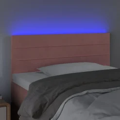 Tete de lit a LED Rose 100x5x78/88 cm Velours