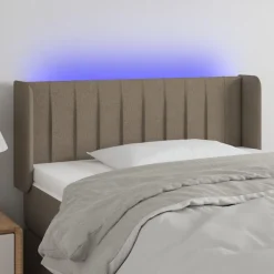 Tete de lit a LED Taupe 93x16x78/88 cm Tissu