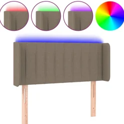 Tete de lit a LED Taupe 93x16x78/88 cm Tissu