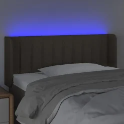 Tete de lit a LED Taupe 93x16x78/88 cm Tissu