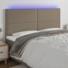 Tete de lit a LED Taupe 160x5x118/128 cm Tissu