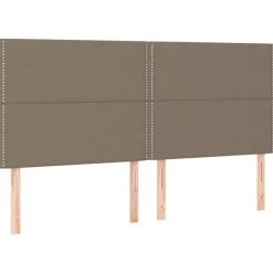 Tete de lit a LED Taupe 160x5x118/128 cm Tissu
