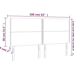 Tete de lit a LED Taupe 160x5x118/128 cm Tissu