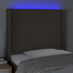 Tete de lit a LED Taupe 83x16x118/128 cm Tissu
