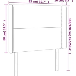 Tete de lit a LED Taupe 83x16x118/128 cm Tissu