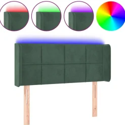 Tete de lit a LED Vert fonce 93x16x78/88 cm Velours