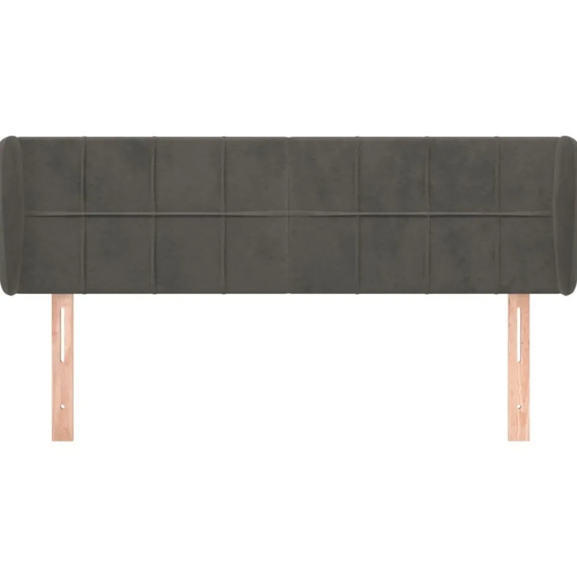 Tete de lit avec oreilles Gris fonce 147x23x78/88 cm Velours