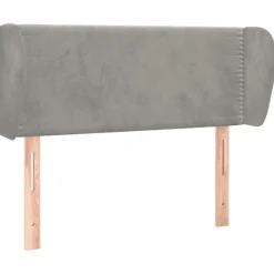 Tete de lit avec oreilles Gris clair 93x23x78/88 cm Velours