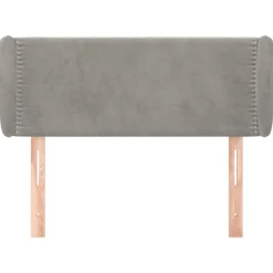 Tete de lit avec oreilles Gris clair 93x23x78/88 cm Velours