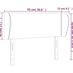 Tete de lit avec oreilles Gris clair 93x23x78/88 cm Velours