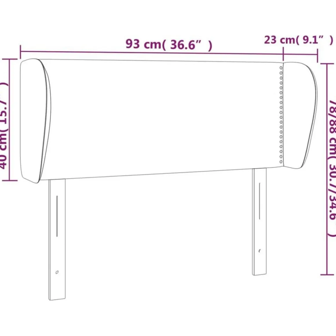 Tete de lit avec oreilles Gris clair 93x23x78/88 cm Velours
