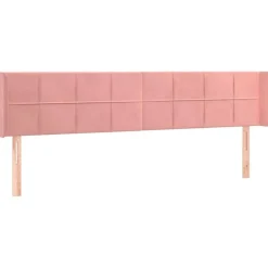 Tete de lit avec oreilles Rose 203x16x78/88 cm Velours
