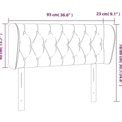 Tete de lit avec oreilles Creme 93x23x78/88 cm Tissu
