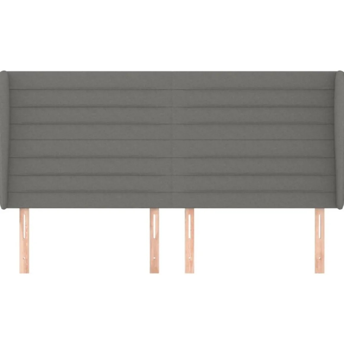 Tete de lit avec oreilles Gris fonce 203x23x118/128 cm Tissu