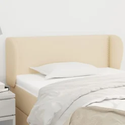 Tete de lit avec oreilles Creme 83x23x78/88 cm Tissu