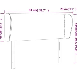 Tete de lit avec oreilles Creme 83x23x78/88 cm Tissu
