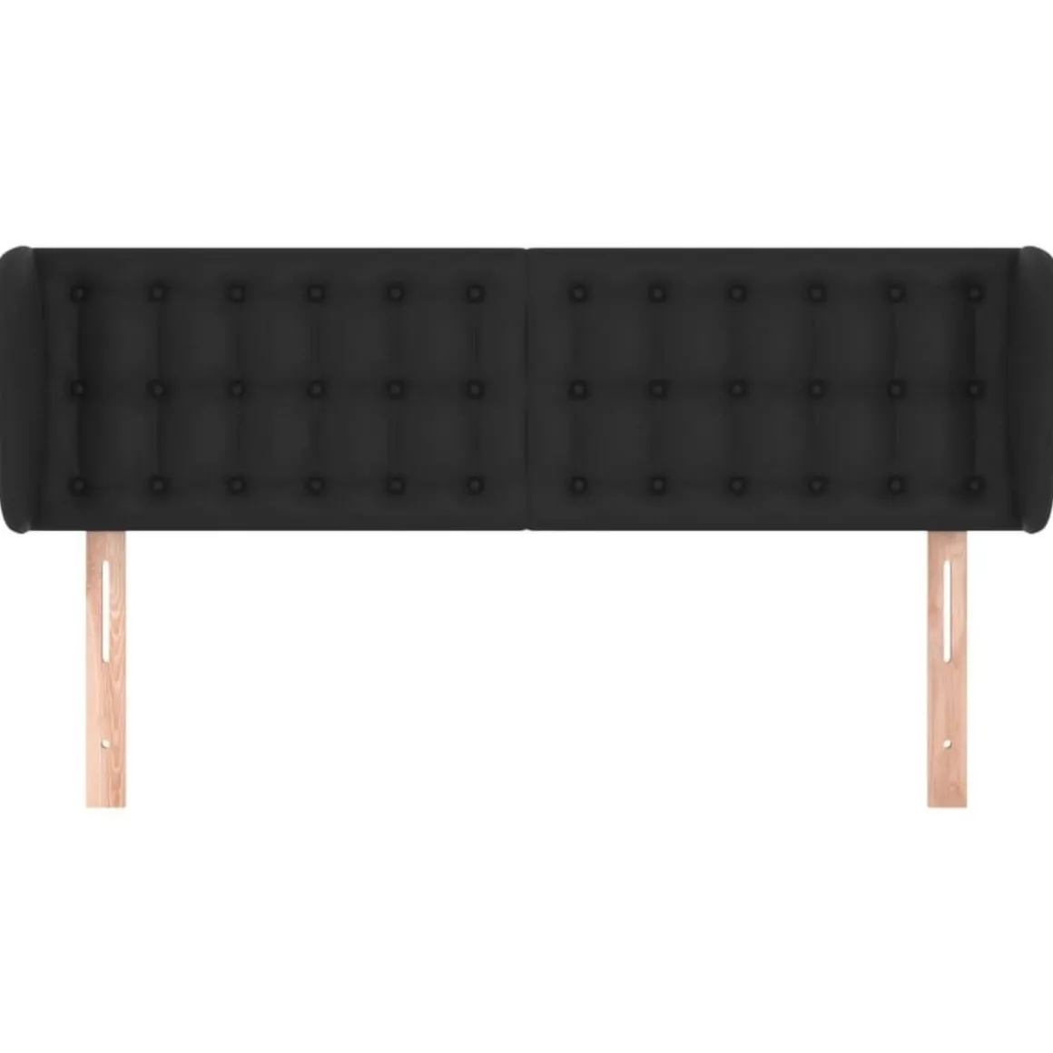 Tete de lit avec oreilles Noir 147x23x78/88 cm Similicuir