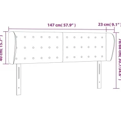 Tete de lit avec oreilles Noir 147x23x78/88 cm Similicuir