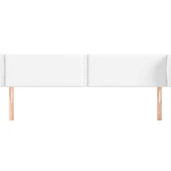 Tete de lit avec oreilles Blanc 183x23x78/88 cm Similicuir