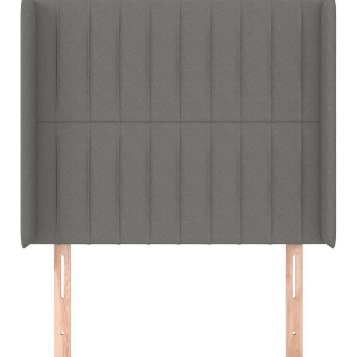 Tete de lit avec oreilles Gris fonce 83x16x118/128 cm Tissu