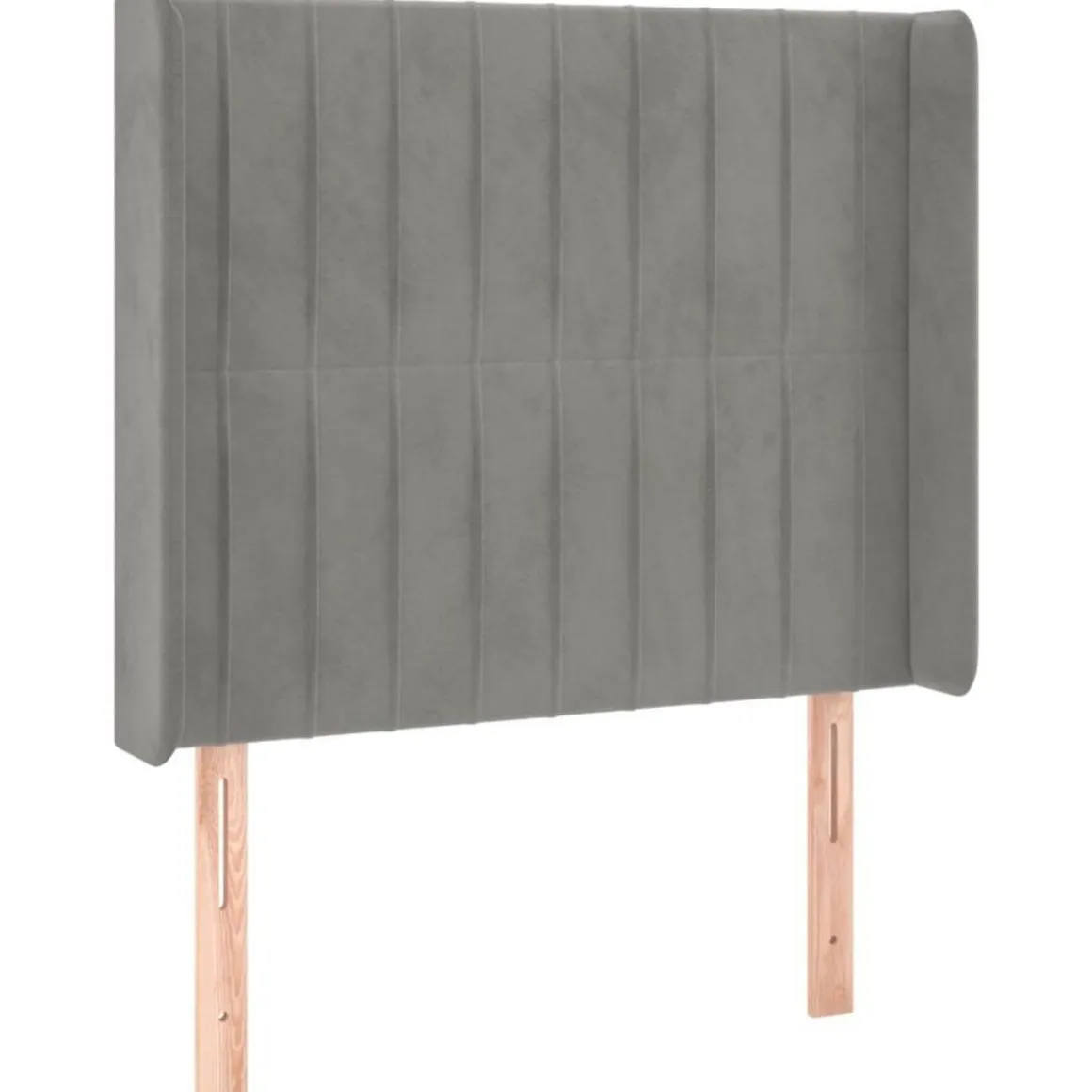 Tete de lit avec oreilles Gris clair 103x16x118/128 cm Velours
