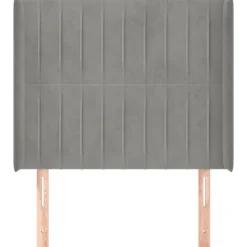 Tete de lit avec oreilles Gris clair 103x16x118/128 cm Velours