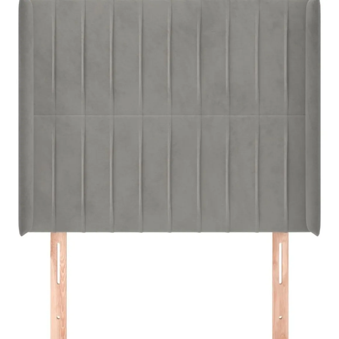 Tete de lit avec oreilles Gris clair 103x16x118/128 cm Velours