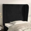Tete de lit avec oreilles Noir 83x23x118/128 cm Velours
