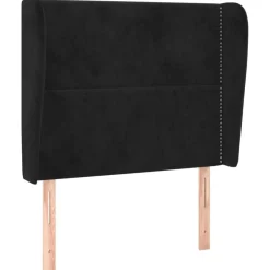 Tete de lit avec oreilles Noir 83x23x118/128 cm Velours